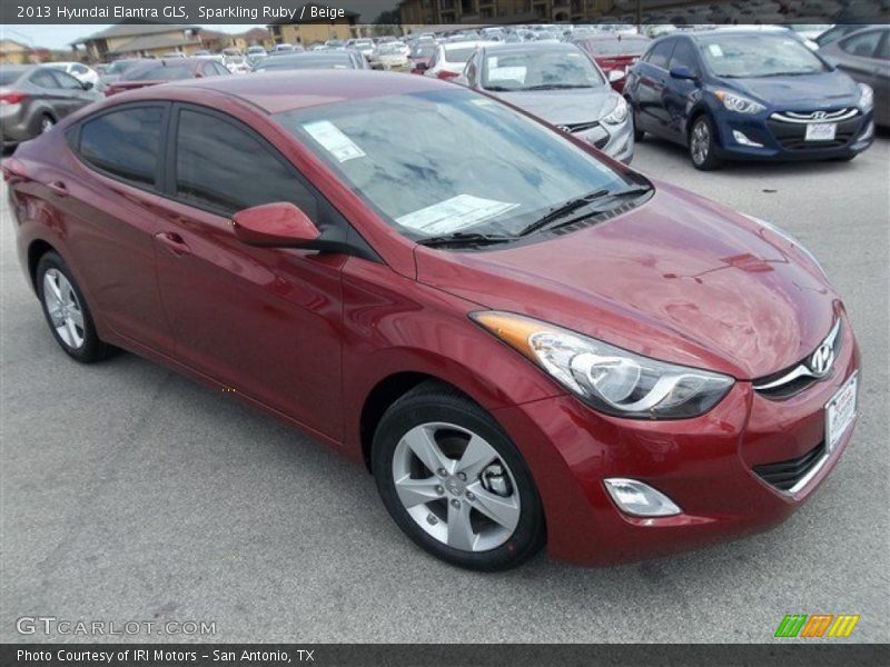 Sparkling Ruby / Beige 2013 Hyundai Elantra GLS