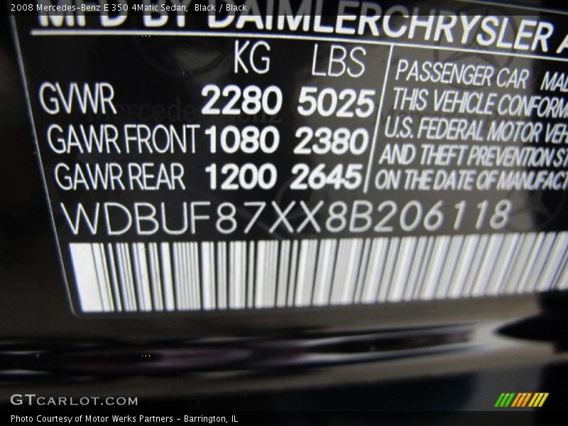 Black / Black 2008 Mercedes-Benz E 350 4Matic Sedan