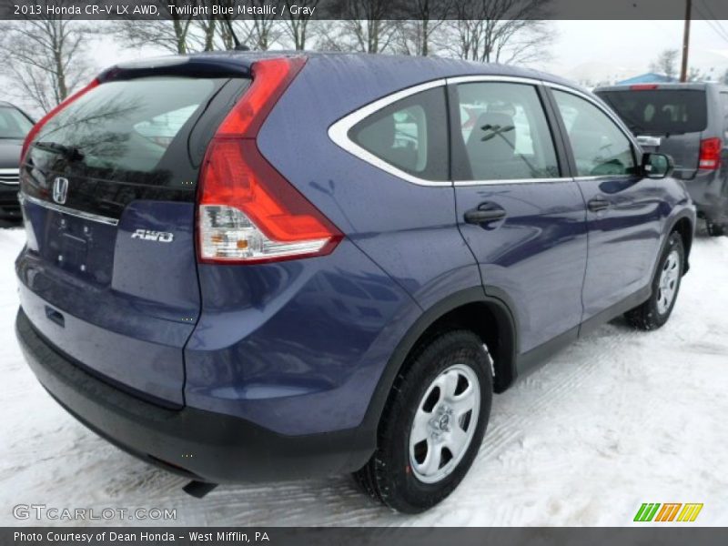 Twilight Blue Metallic / Gray 2013 Honda CR-V LX AWD