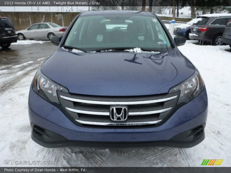 Twilight Blue Metallic / Gray 2013 Honda CR-V LX AWD
