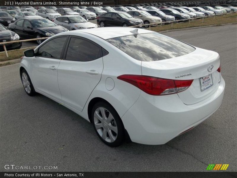 Shimmering White / Beige 2013 Hyundai Elantra Limited