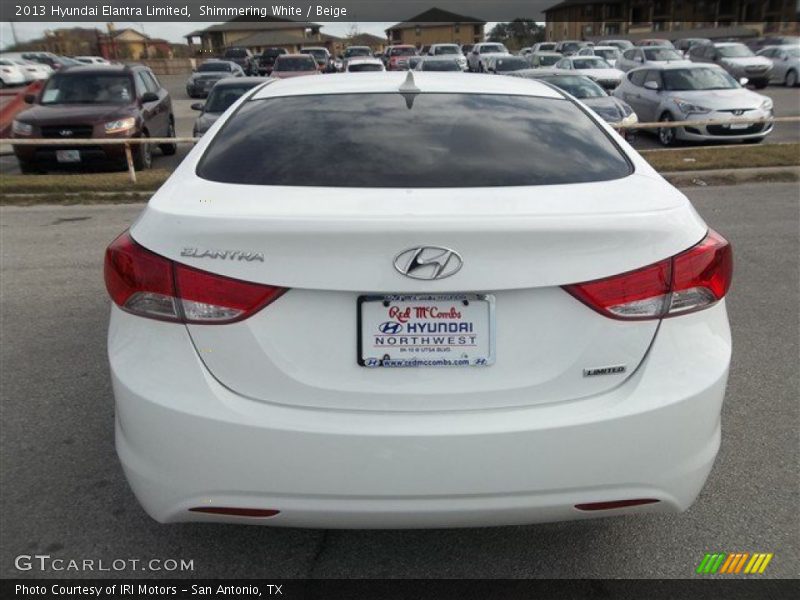 Shimmering White / Beige 2013 Hyundai Elantra Limited