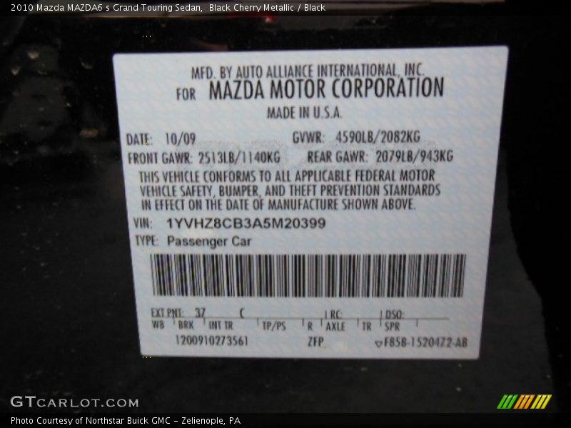 Black Cherry Metallic / Black 2010 Mazda MAZDA6 s Grand Touring Sedan