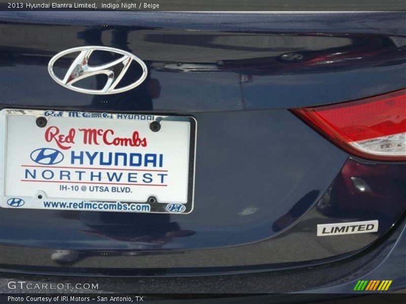 Indigo Night / Beige 2013 Hyundai Elantra Limited