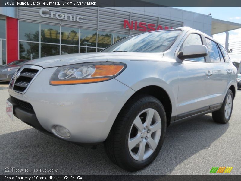 Bright Silver / Black 2008 Hyundai Santa Fe Limited