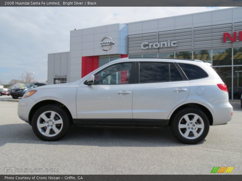 Bright Silver / Black 2008 Hyundai Santa Fe Limited