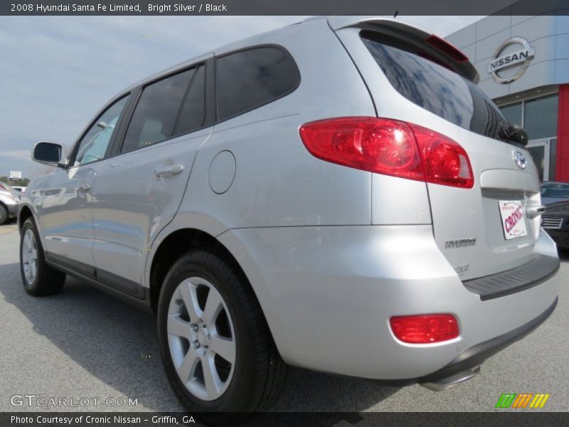 Bright Silver / Black 2008 Hyundai Santa Fe Limited