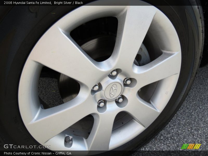 Bright Silver / Black 2008 Hyundai Santa Fe Limited