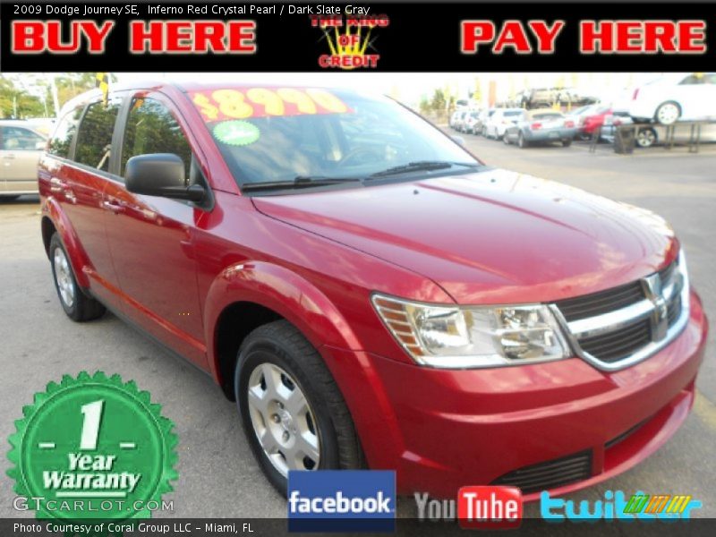 Inferno Red Crystal Pearl / Dark Slate Gray 2009 Dodge Journey SE
