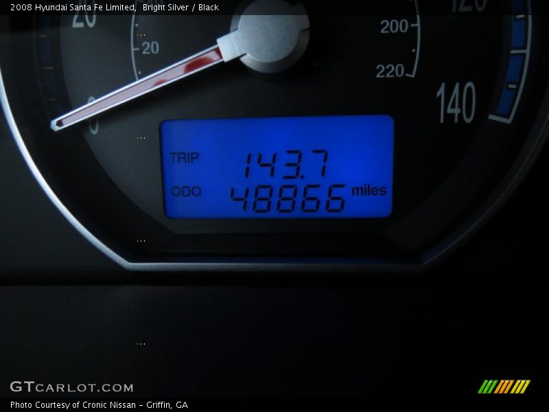 Bright Silver / Black 2008 Hyundai Santa Fe Limited