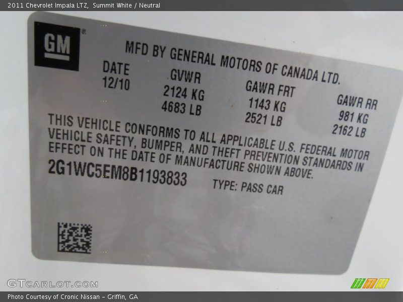 Summit White / Neutral 2011 Chevrolet Impala LTZ