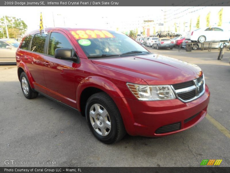 Inferno Red Crystal Pearl / Dark Slate Gray 2009 Dodge Journey SE