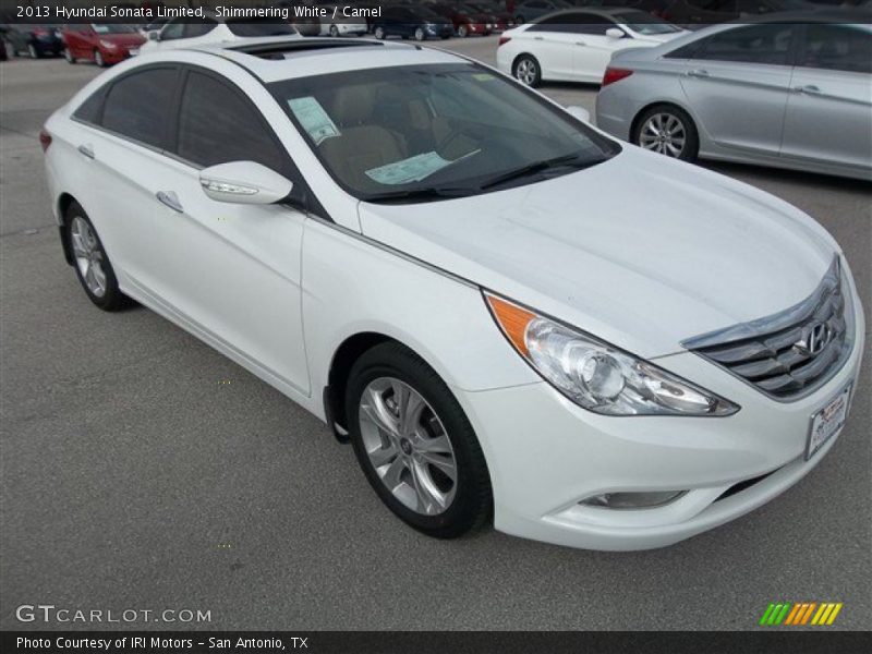 Shimmering White / Camel 2013 Hyundai Sonata Limited