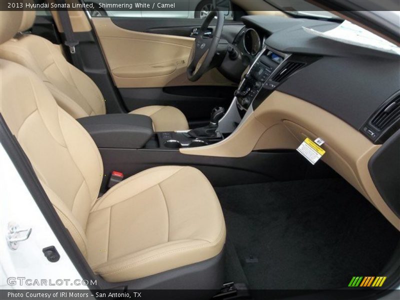 Shimmering White / Camel 2013 Hyundai Sonata Limited