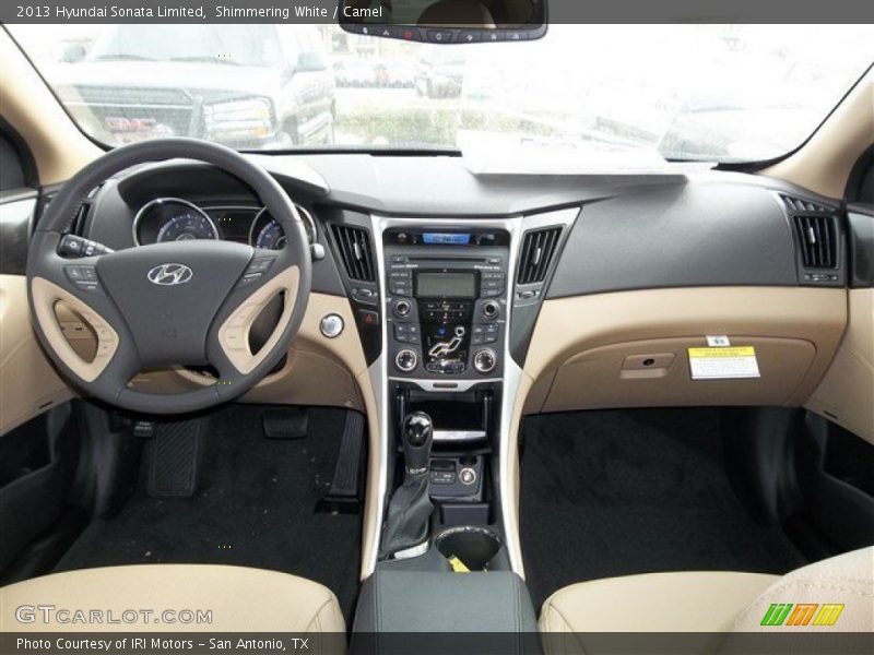 Shimmering White / Camel 2013 Hyundai Sonata Limited