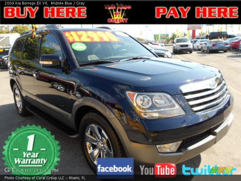 Midnite Blue / Gray 2009 Kia Borrego EX V6
