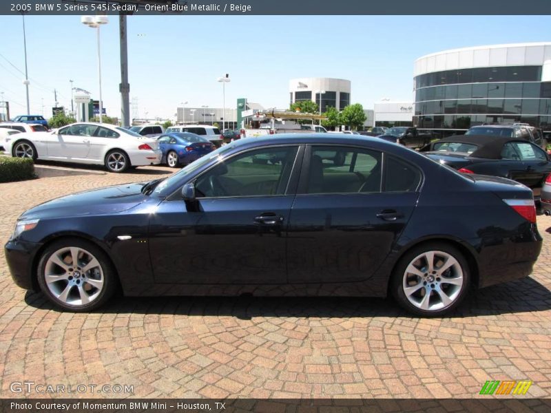 Orient Blue Metallic / Beige 2005 BMW 5 Series 545i Sedan