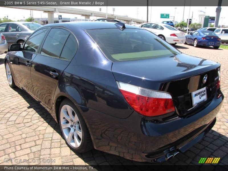 Orient Blue Metallic / Beige 2005 BMW 5 Series 545i Sedan