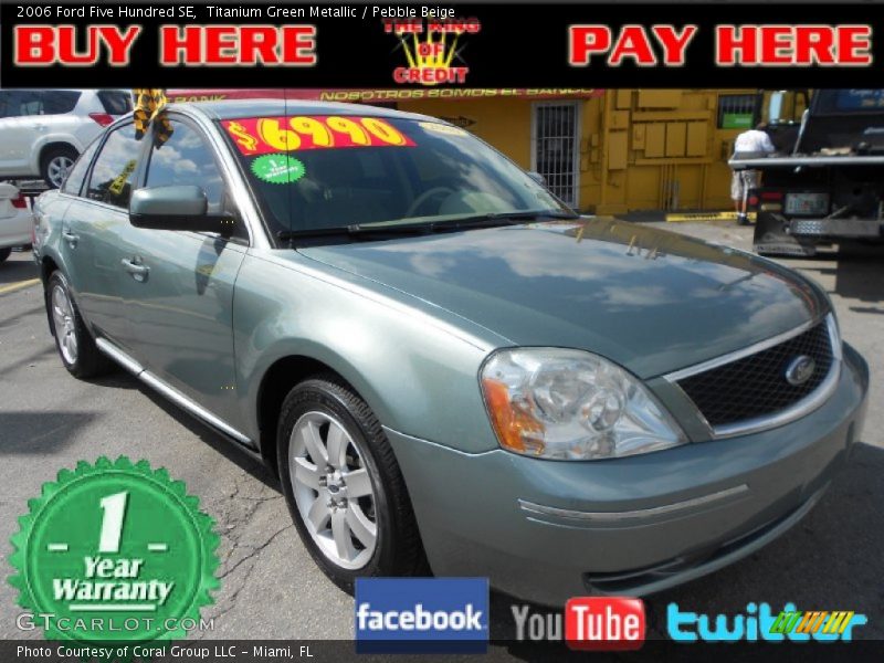 Titanium Green Metallic / Pebble Beige 2006 Ford Five Hundred SE