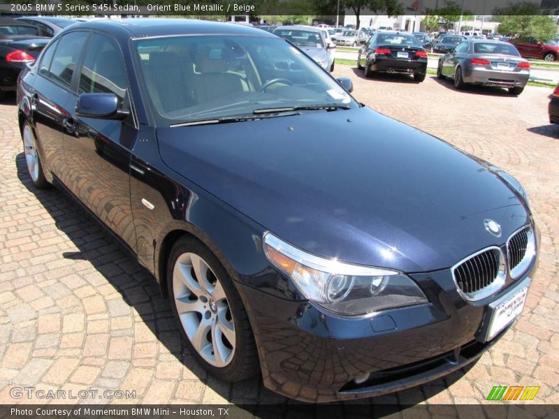 Orient Blue Metallic / Beige 2005 BMW 5 Series 545i Sedan