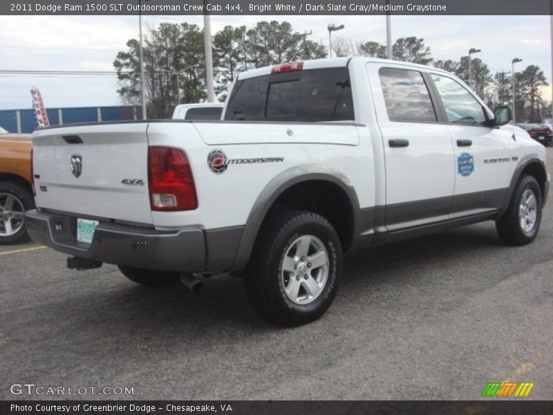 Bright White / Dark Slate Gray/Medium Graystone 2011 Dodge Ram 1500 SLT Outdoorsman Crew Cab 4x4