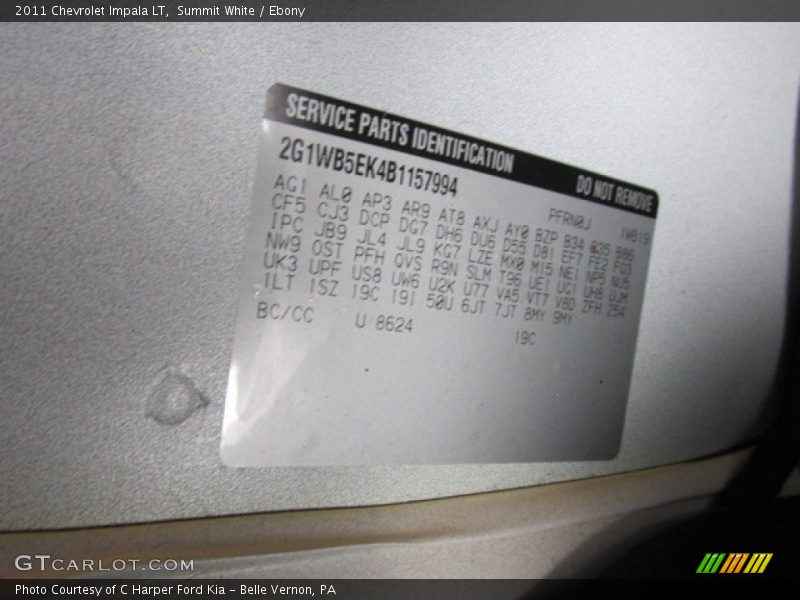 Summit White / Ebony 2011 Chevrolet Impala LT
