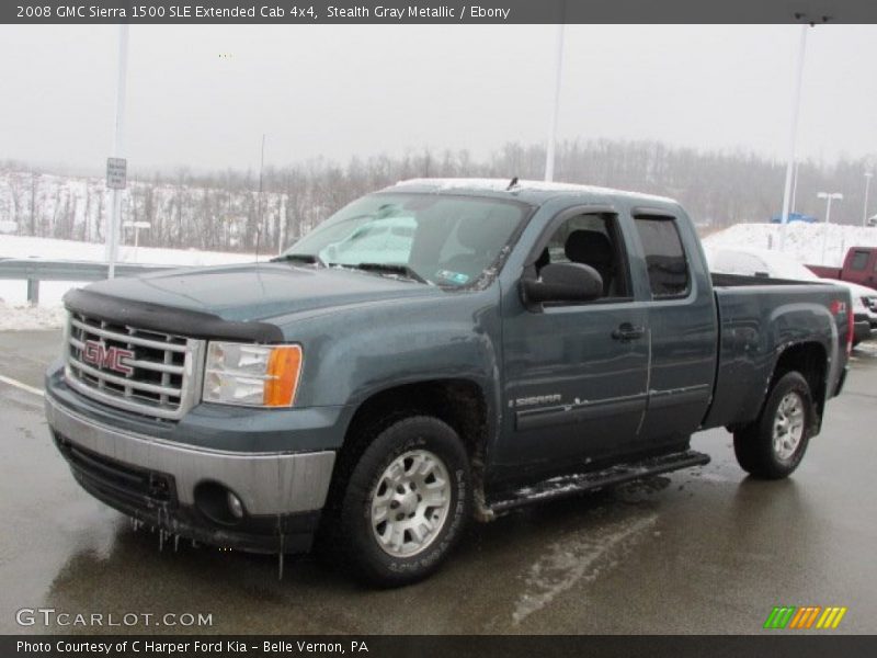 Stealth Gray Metallic / Ebony 2008 GMC Sierra 1500 SLE Extended Cab 4x4