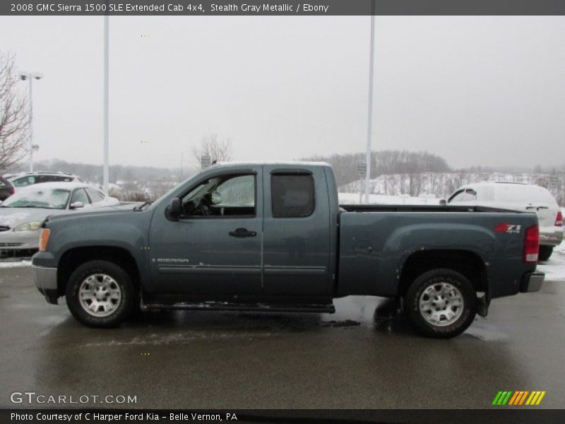Stealth Gray Metallic / Ebony 2008 GMC Sierra 1500 SLE Extended Cab 4x4