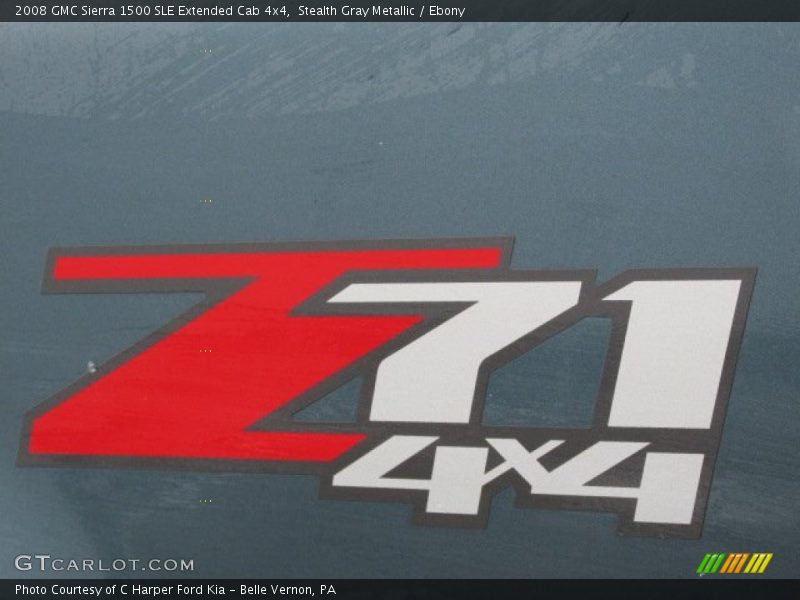 Stealth Gray Metallic / Ebony 2008 GMC Sierra 1500 SLE Extended Cab 4x4