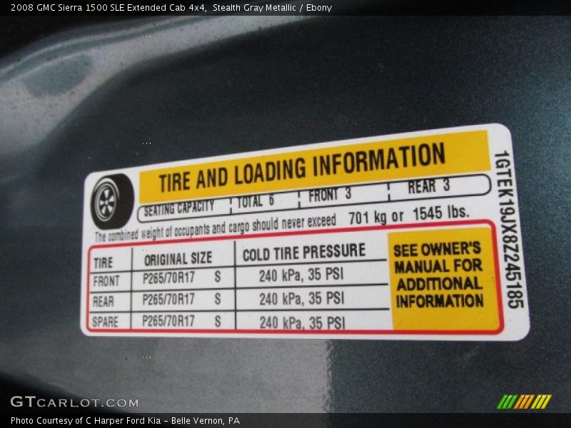 Stealth Gray Metallic / Ebony 2008 GMC Sierra 1500 SLE Extended Cab 4x4