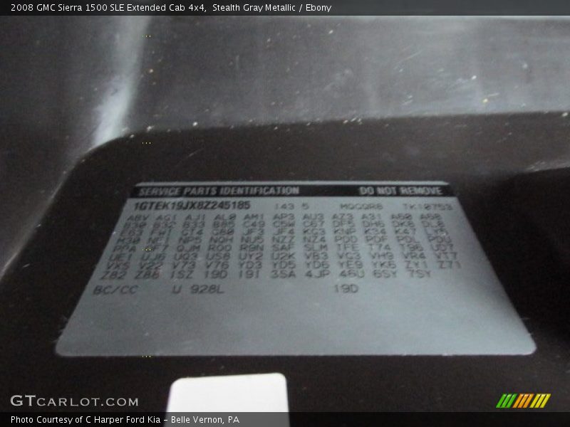 Stealth Gray Metallic / Ebony 2008 GMC Sierra 1500 SLE Extended Cab 4x4