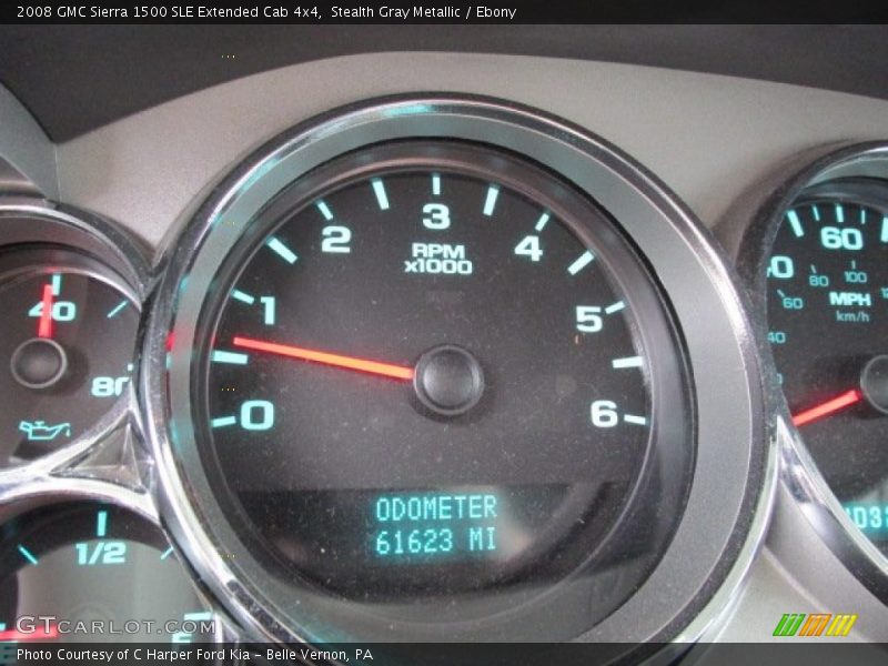 Stealth Gray Metallic / Ebony 2008 GMC Sierra 1500 SLE Extended Cab 4x4