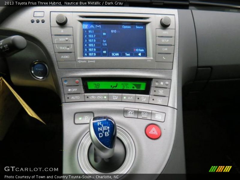 Nautical Blue Metallic / Dark Gray 2013 Toyota Prius Three Hybrid