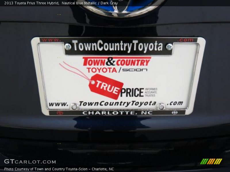 Nautical Blue Metallic / Dark Gray 2013 Toyota Prius Three Hybrid