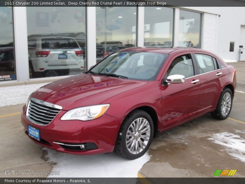 Deep Cherry Red Crystal Pearl / Black/Light Frost Beige 2013 Chrysler 200 Limited Sedan
