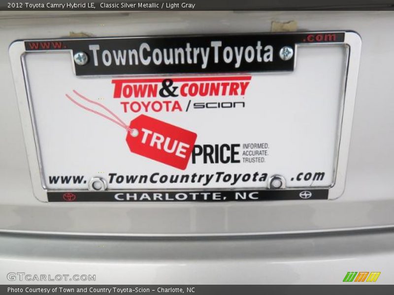 Classic Silver Metallic / Light Gray 2012 Toyota Camry Hybrid LE