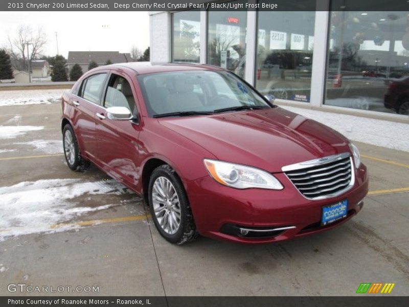 Deep Cherry Red Crystal Pearl / Black/Light Frost Beige 2013 Chrysler 200 Limited Sedan