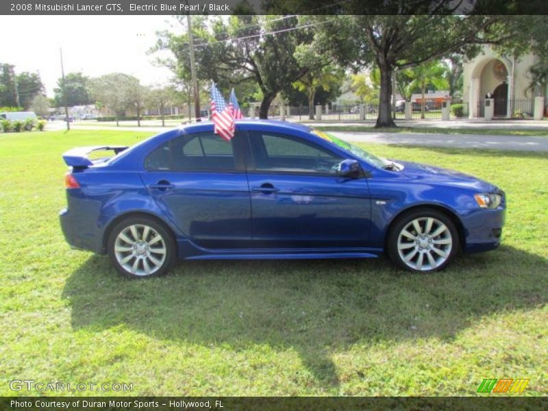 Electric Blue Pearl / Black 2008 Mitsubishi Lancer GTS