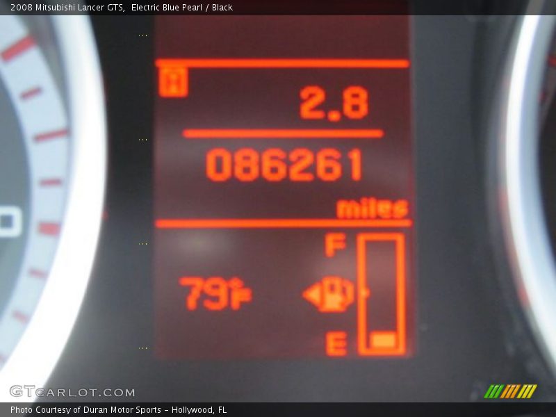 Electric Blue Pearl / Black 2008 Mitsubishi Lancer GTS