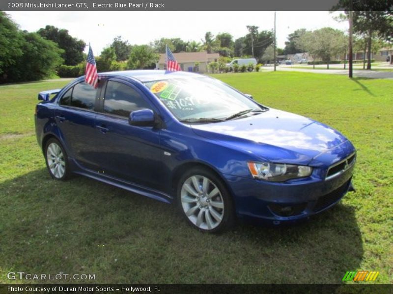 Electric Blue Pearl / Black 2008 Mitsubishi Lancer GTS