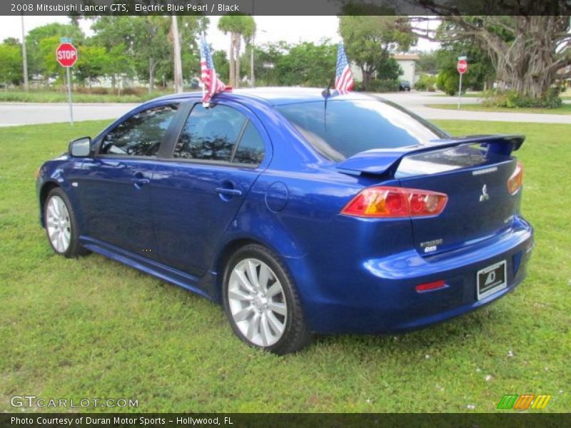 Electric Blue Pearl / Black 2008 Mitsubishi Lancer GTS