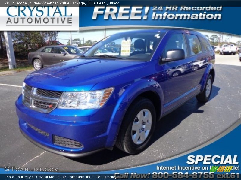 Blue Pearl / Black 2012 Dodge Journey American Value Package