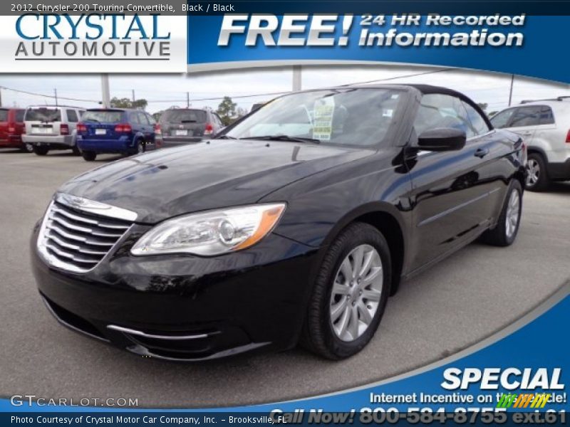 Black / Black 2012 Chrysler 200 Touring Convertible