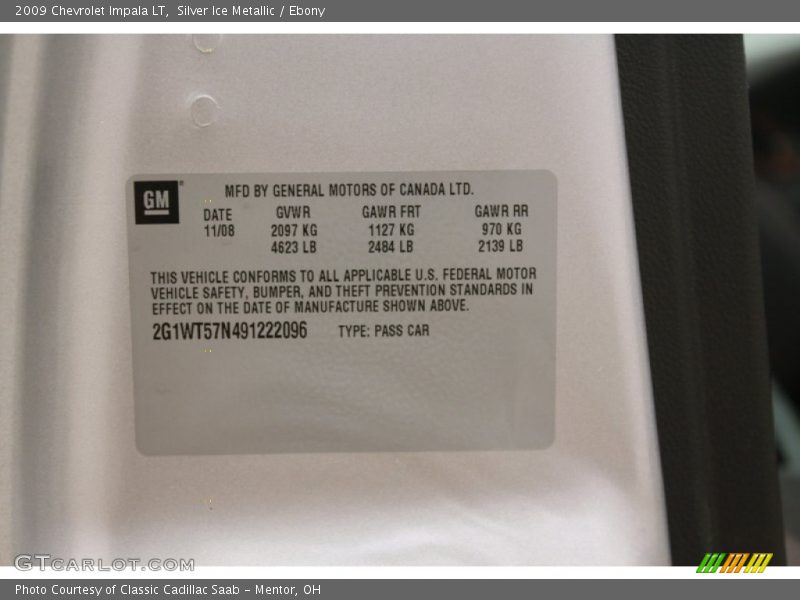 Silver Ice Metallic / Ebony 2009 Chevrolet Impala LT