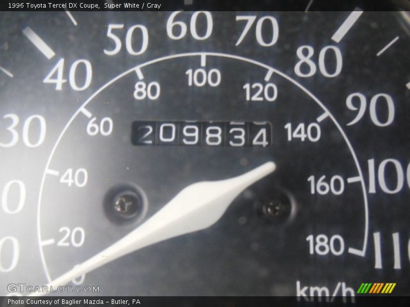 Super White / Gray 1996 Toyota Tercel DX Coupe