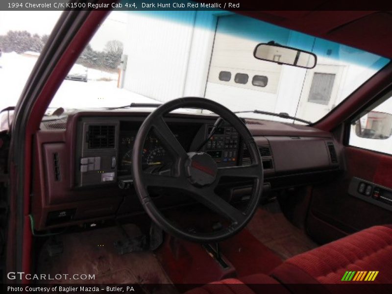Dark Hunt Club Red Metallic / Red 1994 Chevrolet C/K K1500 Regular Cab 4x4