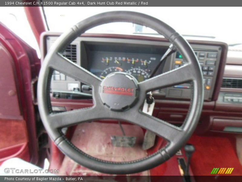 Dark Hunt Club Red Metallic / Red 1994 Chevrolet C/K K1500 Regular Cab 4x4