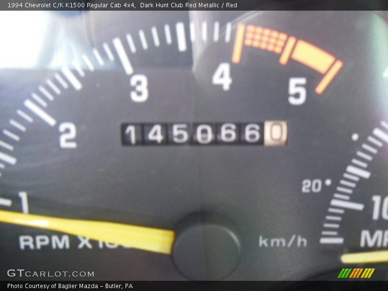 Dark Hunt Club Red Metallic / Red 1994 Chevrolet C/K K1500 Regular Cab 4x4