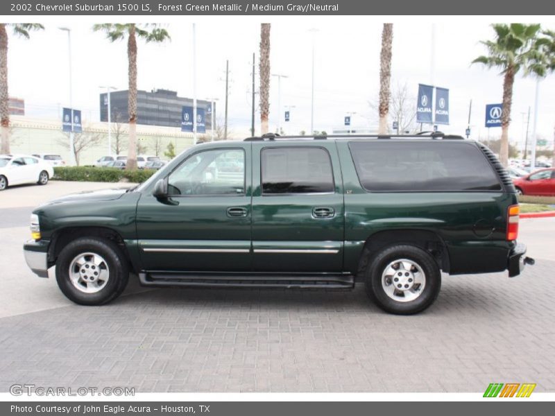 Forest Green Metallic / Medium Gray/Neutral 2002 Chevrolet Suburban 1500 LS