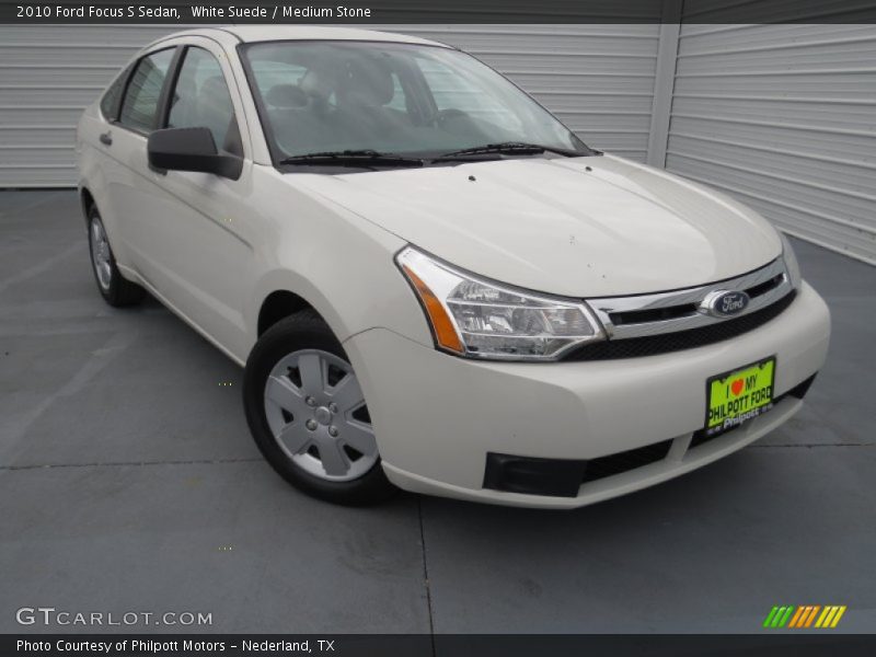 White Suede / Medium Stone 2010 Ford Focus S Sedan